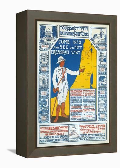 Vintage Travel Poster for Israel-null-Framed Stretched Canvas