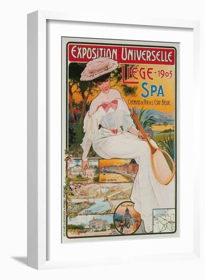 Vintage Travel Poster, Liege Exposition, Belgium-null-Framed Giclee Print