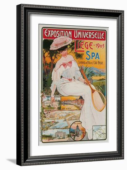 Vintage Travel Poster, Liege Exposition, Belgium-null-Framed Giclee Print