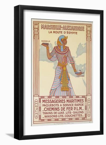 Vintage Travel Poster with Pharaoh-Found Image Press-Framed Giclee Print