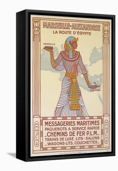 Vintage Travel Poster with Pharaoh-Found Image Press-Framed Premier Image Canvas