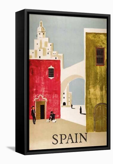 Vintage Travel to Spain-null-Framed Premier Image Canvas