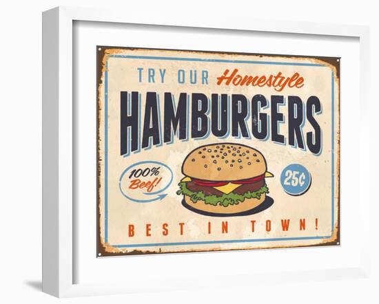 Vintage Try Our Homestyle Hamburgers-Real Callahan-Framed Premium Giclee Print