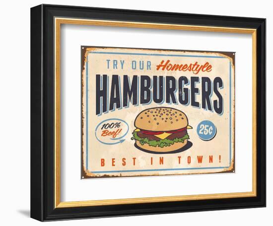 Vintage Try Our Homestyle Hamburgers-Real Callahan-Framed Art Print