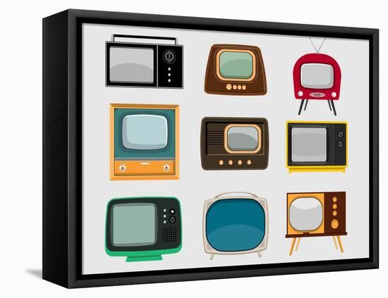 Vintage TV-S-Marvid-Framed Stretched Canvas
