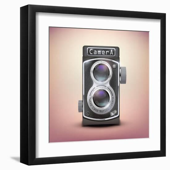 Vintage Twin Lens Reflex Camera-Batareykin-Framed Art Print