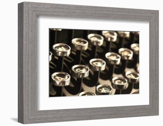 Vintage Typewriter Keys-SSilver-Framed Photographic Print