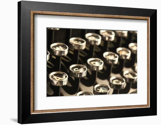 Vintage Typewriter Keys-SSilver-Framed Photographic Print