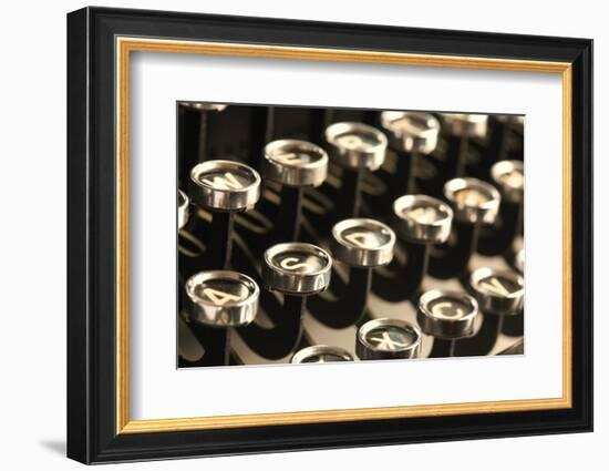 Vintage Typewriter Keys-SSilver-Framed Photographic Print