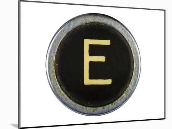 Vintage Typewriter Letter E Isolated On White-Steve Collender-Mounted Art Print