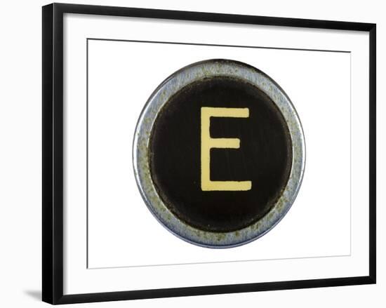 Vintage Typewriter Letter E Isolated On White-Steve Collender-Framed Art Print