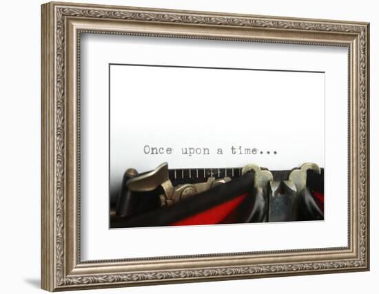 Vintage Typewriter with Once upon a Time...-SSilver-Framed Photographic Print
