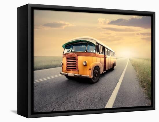 Vintage Van on a Countryside Road-olly2-Framed Premier Image Canvas