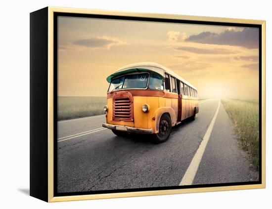 Vintage Van on a Countryside Road-olly2-Framed Premier Image Canvas