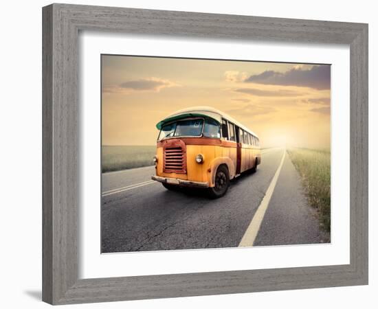 Vintage Van on a Countryside Road-olly2-Framed Photographic Print