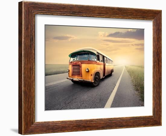 Vintage Van on a Countryside Road-olly2-Framed Photographic Print