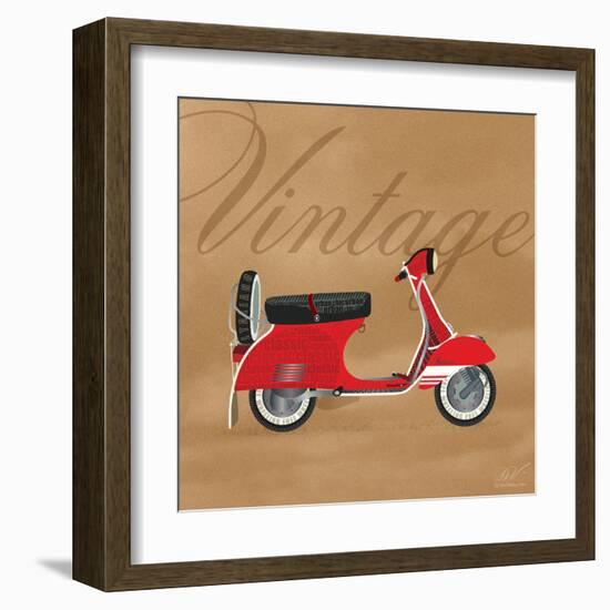 Vintage Vespa Red-Dominique Vari-Framed Art Print