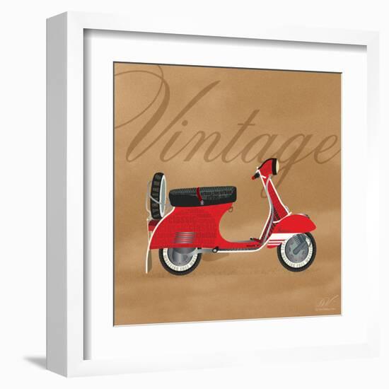 Vintage Vespa Red-Dominique Vari-Framed Art Print