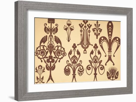 Vintage Victorian Textile Pattern Design-English-Framed Giclee Print