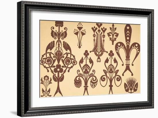 Vintage Victorian Textile Pattern Design-English-Framed Giclee Print