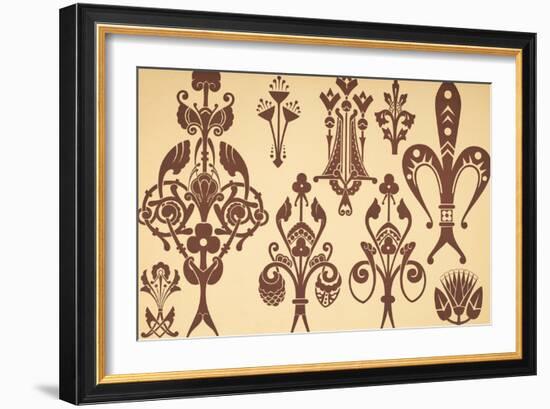 Vintage Victorian Textile Pattern Design-English-Framed Giclee Print