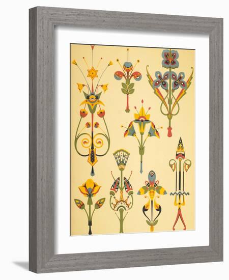 Vintage Victorian Textile Pattern Design-English-Framed Giclee Print