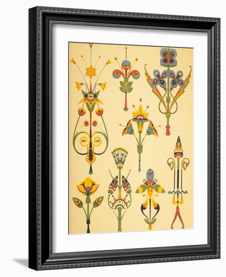 Vintage Victorian Textile Pattern Design-English-Framed Giclee Print