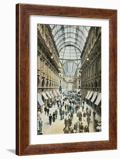 Vintage View of Milan Galleria, Italy-null-Framed Art Print