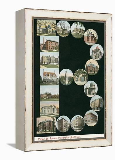 Vintage Views of Brown University-null-Framed Stretched Canvas