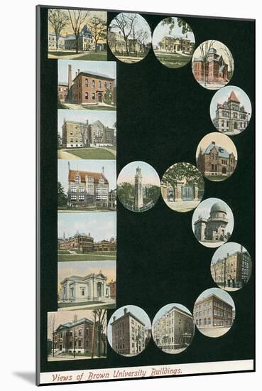 Vintage Views of Brown University-null-Mounted Art Print