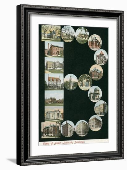 Vintage Views of Brown University-null-Framed Art Print