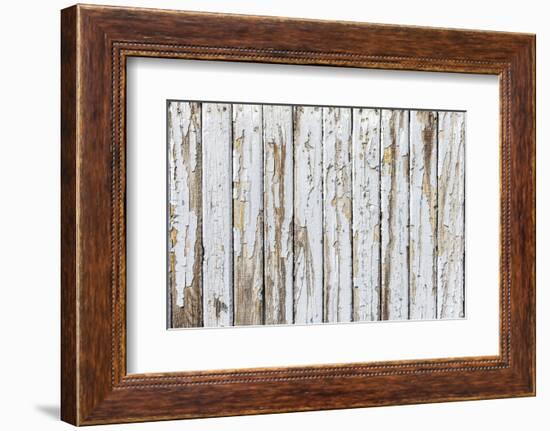 Vintage White Background of Natural Wood Old Wall-H2Oshka-Framed Photographic Print