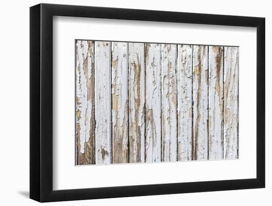 Vintage White Background of Natural Wood Old Wall-H2Oshka-Framed Photographic Print