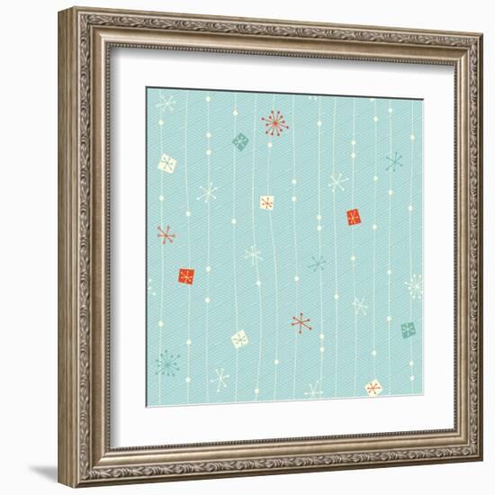 Vintage Winter Pattern-orangeberry-Framed Art Print