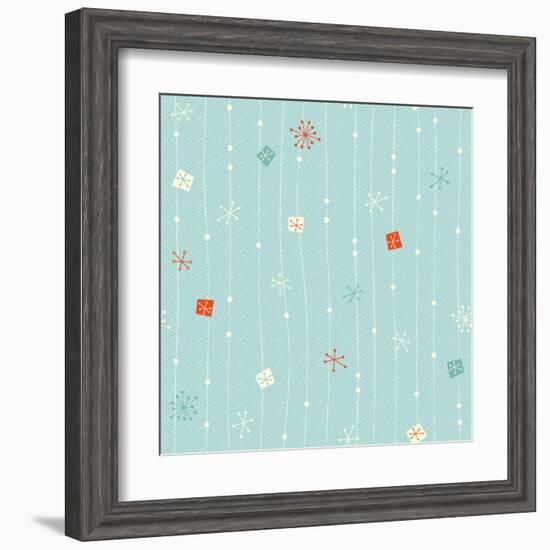 Vintage Winter Pattern-orangeberry-Framed Art Print