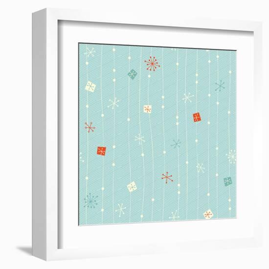 Vintage Winter Pattern-orangeberry-Framed Art Print