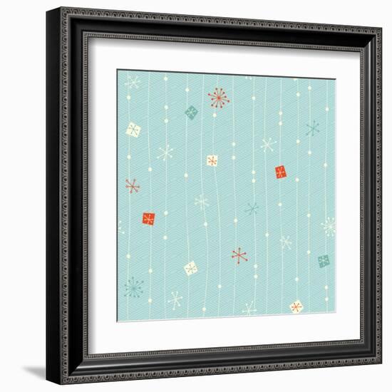 Vintage Winter Pattern-orangeberry-Framed Art Print