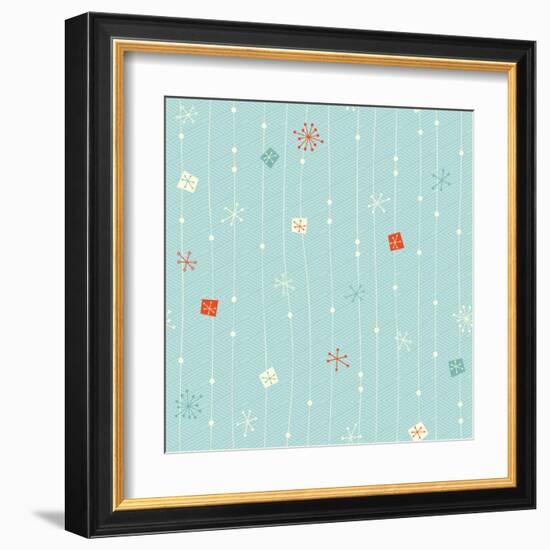 Vintage Winter Pattern-orangeberry-Framed Art Print