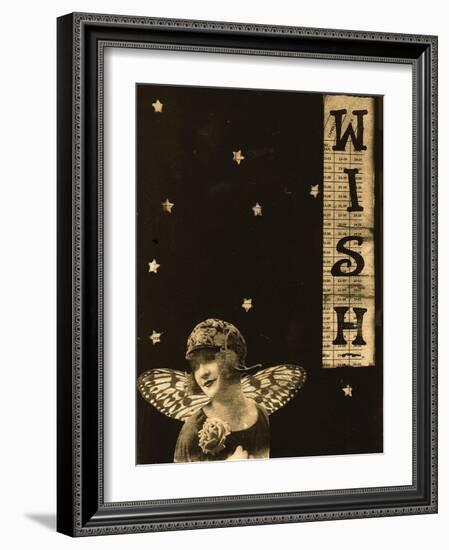 Vintage wish collage-Ricki Mountain-Framed Art Print