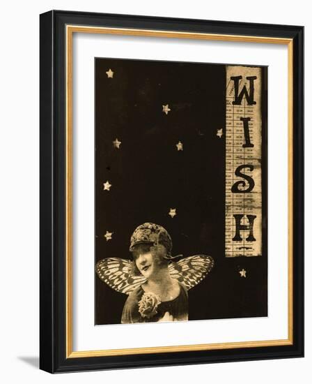 Vintage wish collage-Ricki Mountain-Framed Art Print