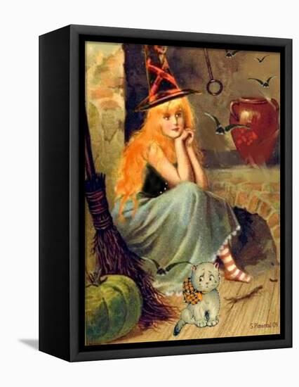 Vintage Witch Halloween-sylvia pimental-Framed Stretched Canvas