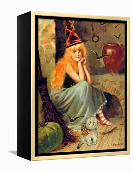 Vintage Witch Halloween-sylvia pimental-Framed Stretched Canvas