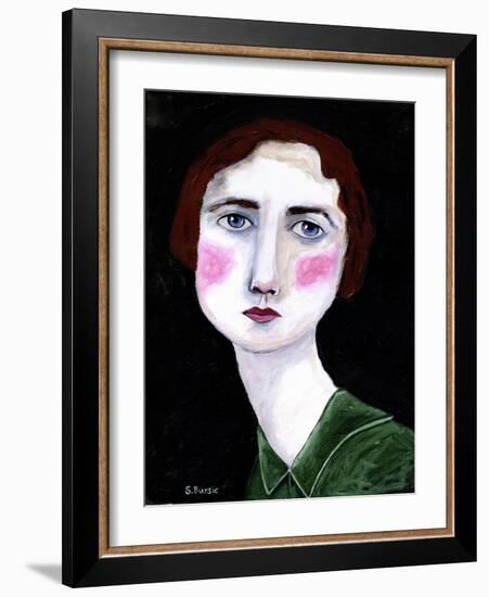 Vintage Woman with Pink Cheeks-Sharyn Bursic-Framed Photographic Print