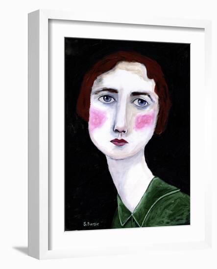 Vintage Woman with Pink Cheeks-Sharyn Bursic-Framed Photographic Print