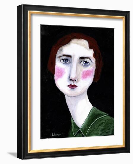 Vintage Woman with Pink Cheeks-Sharyn Bursic-Framed Photographic Print