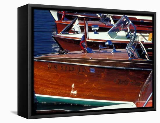 Vintage Wood Boats, Lake Union, Seattle, Washington, USA-William Sutton-Framed Premier Image Canvas