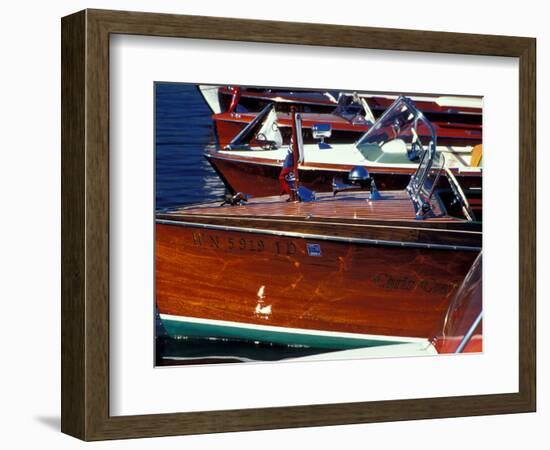 Vintage Wood Boats, Lake Union, Seattle, Washington, USA-William Sutton-Framed Photographic Print