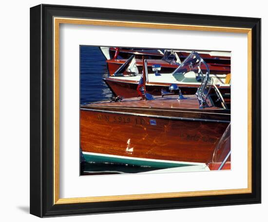 Vintage Wood Boats, Lake Union, Seattle, Washington, USA-William Sutton-Framed Photographic Print