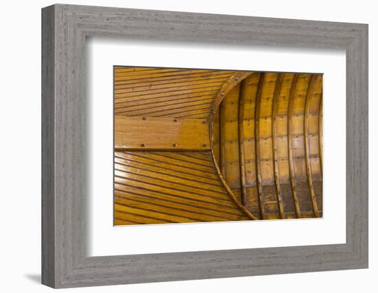 Vintage wooden canoe detail.-Cindy Miller Hopkins-Framed Photographic Print