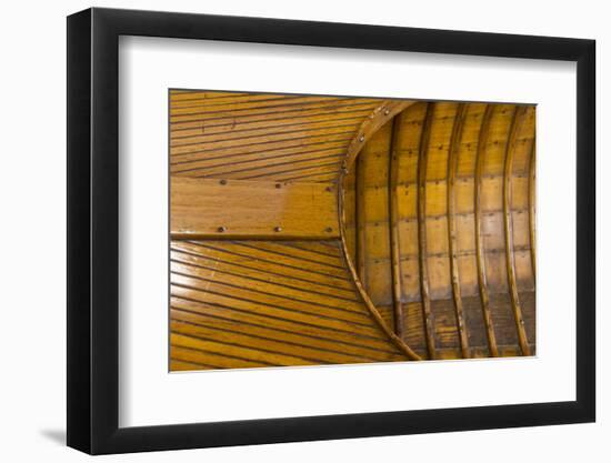 Vintage wooden canoe detail.-Cindy Miller Hopkins-Framed Photographic Print